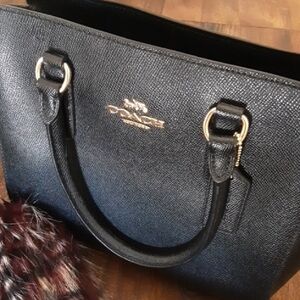 Coach Black Tote with Gold Details